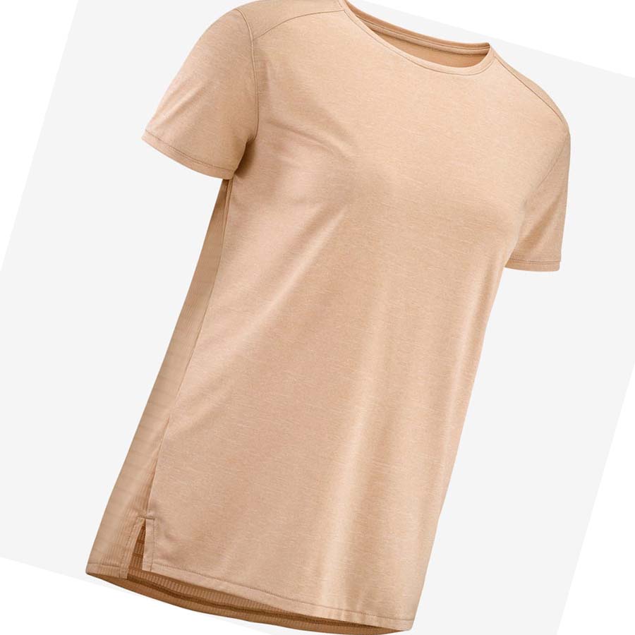 Camiseta Salomon OUTLINE SUMMER Mujer Beige | MX 2554TCE